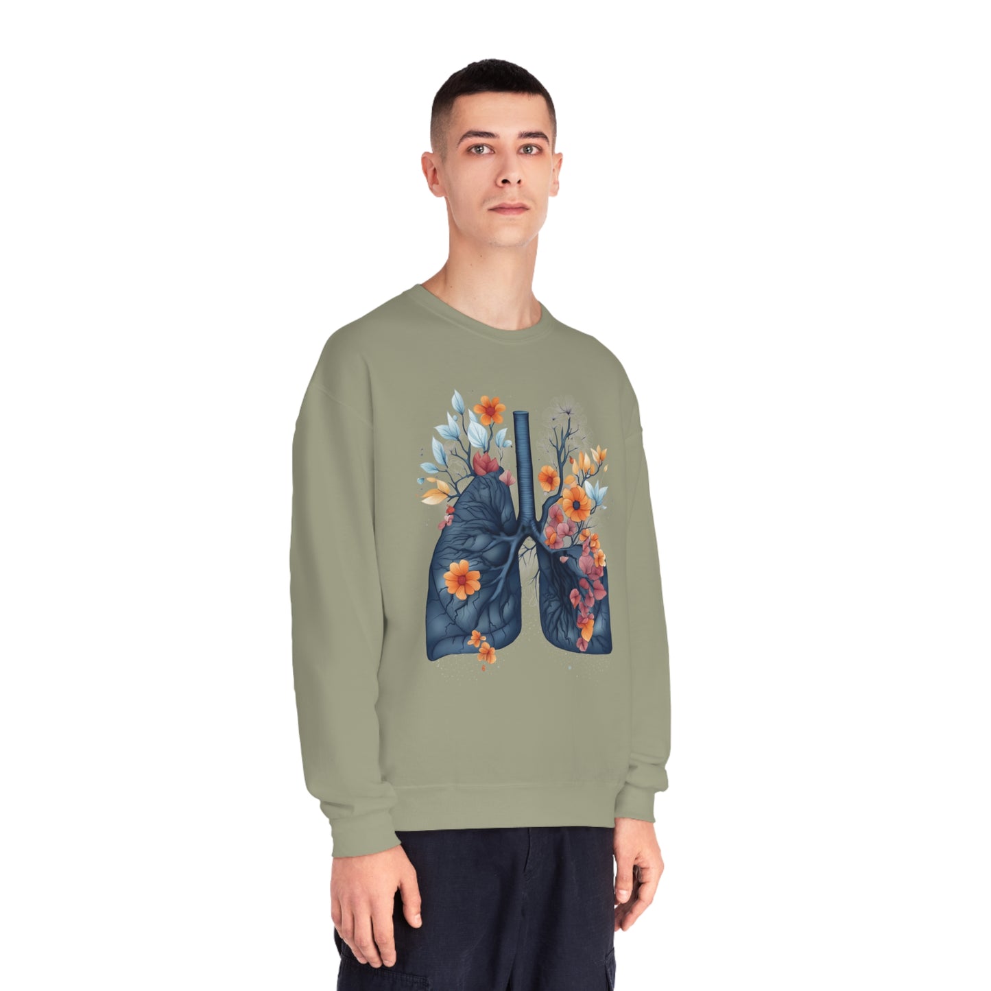 Floral lungs Unisex NuBlend® Crewneck Sweatshirt