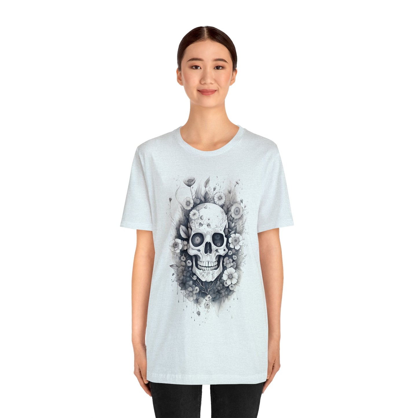 Floral Skull Unisex Jersey Short Sleeve Tee