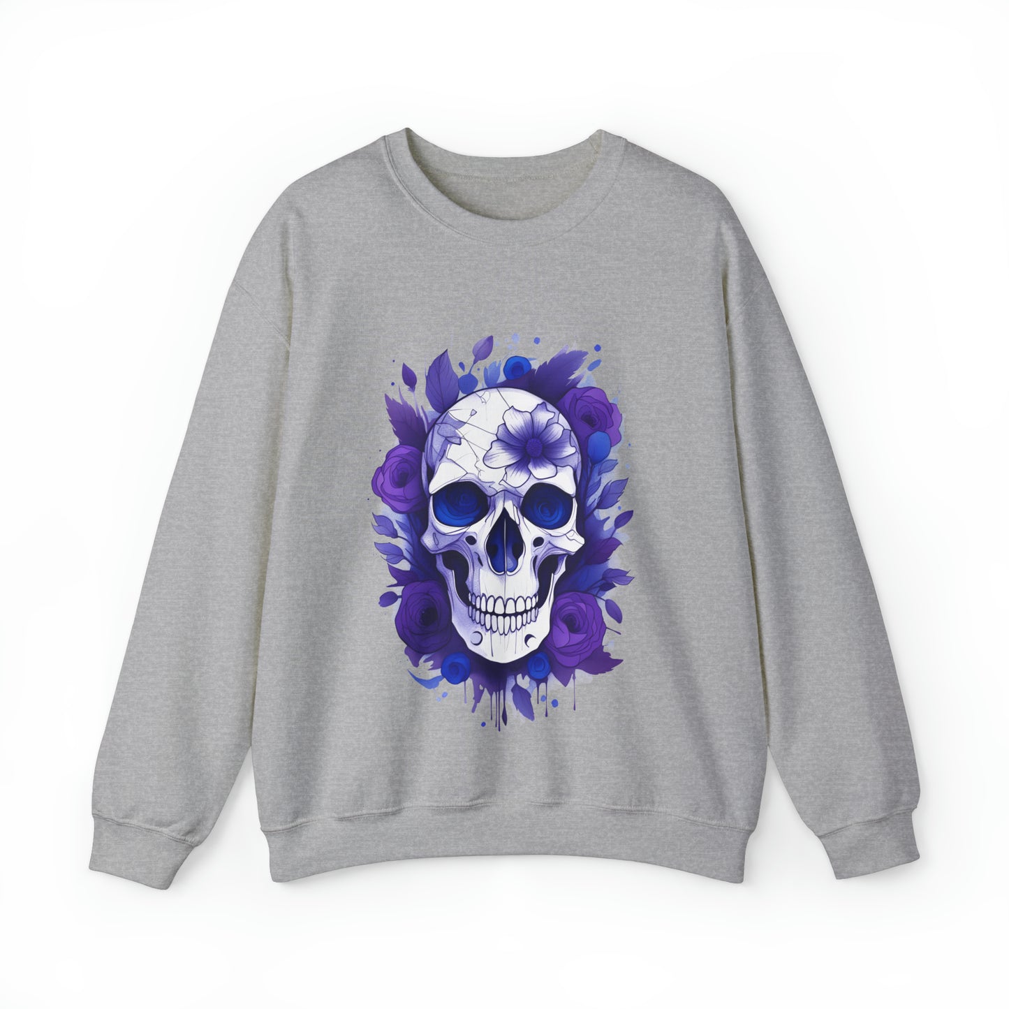 Skull and Flowers Unisex Heavy Blend™ Crewneck Sweatshirt