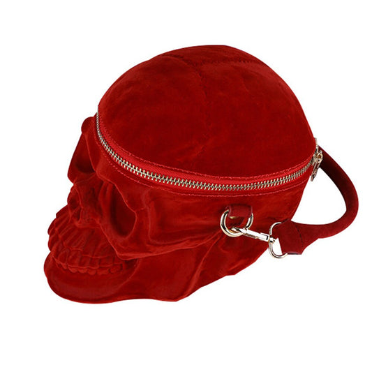 Velvet Skull Hand Bag