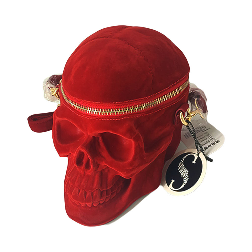Velvet Skull Hand Bag