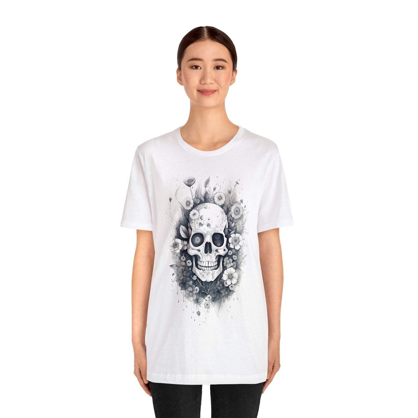 Floral Skull Unisex Jersey Short Sleeve Tee