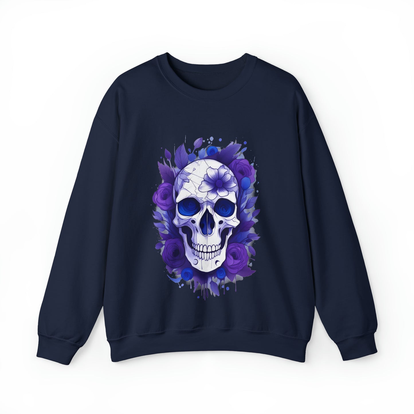 Skull and Flowers Unisex Heavy Blend™ Crewneck Sweatshirt