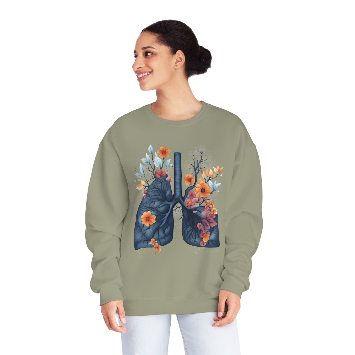 Floral lungs Unisex NuBlend® Crewneck Sweatshirt