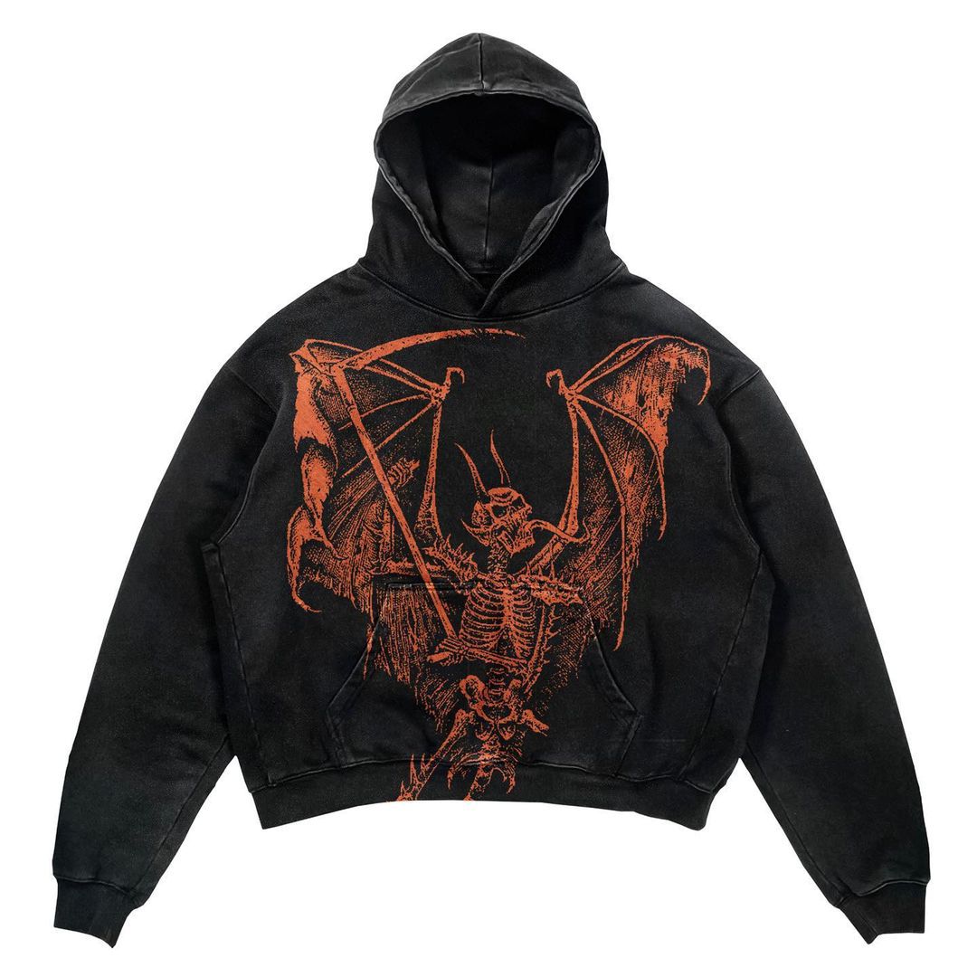 Punk Design Printed Hoodie