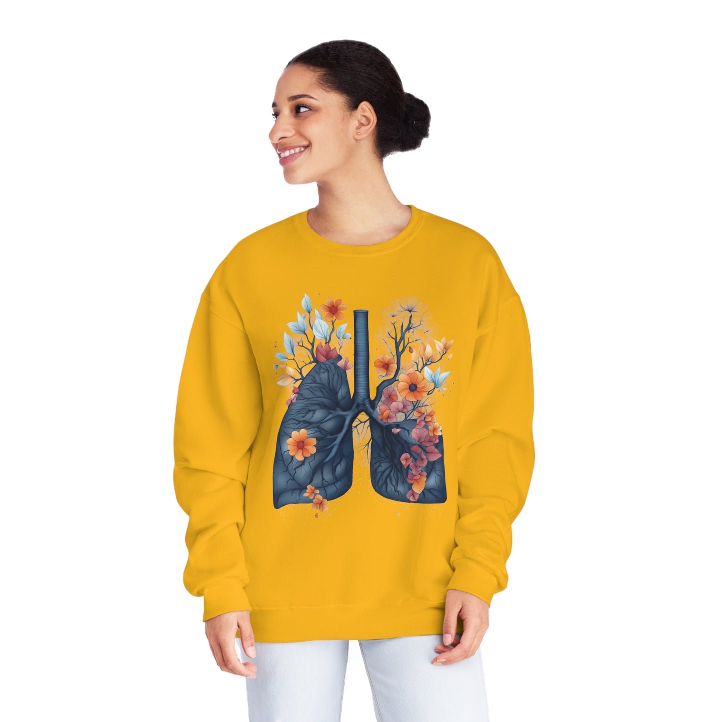 Floral lungs Unisex NuBlend® Crewneck Sweatshirt