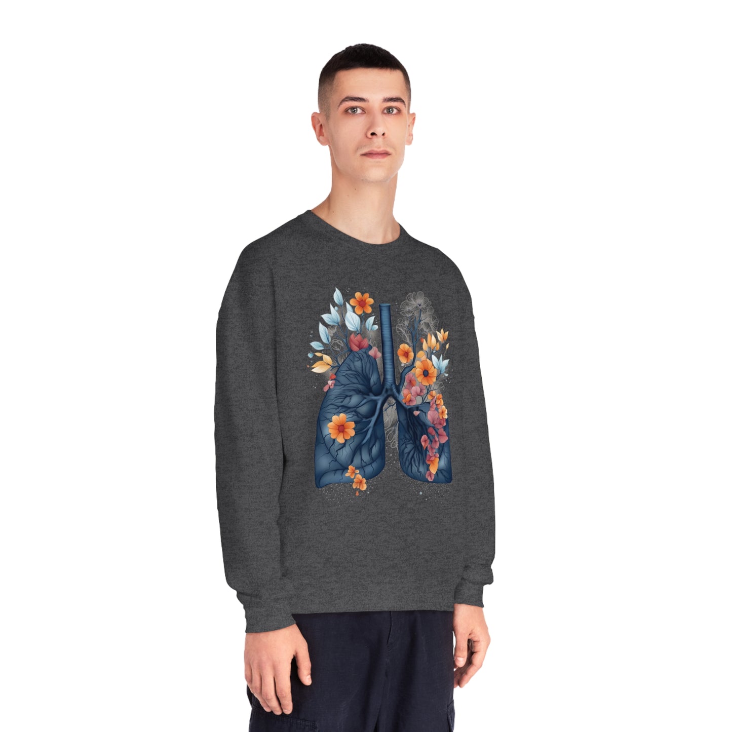 Floral lungs Unisex NuBlend® Crewneck Sweatshirt