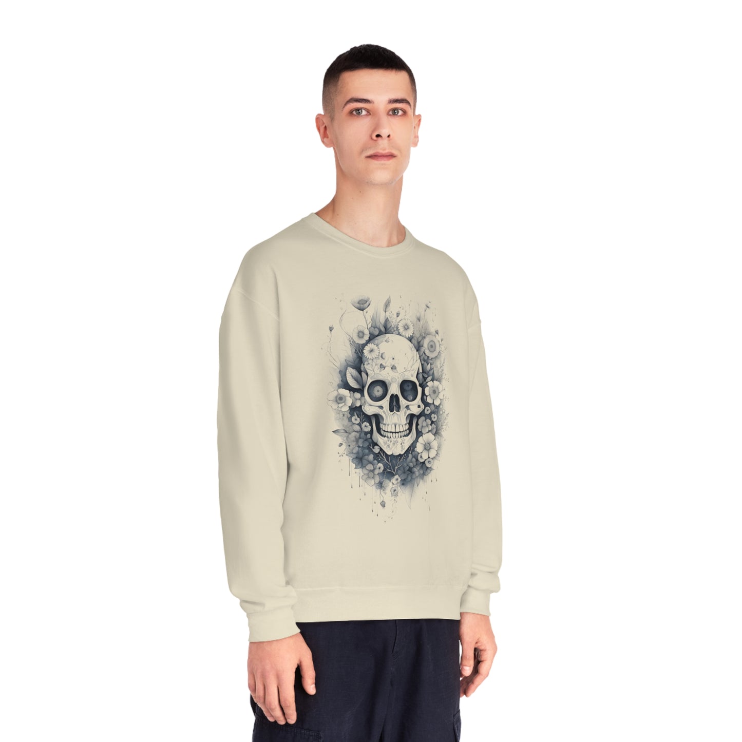 Floral Skull Unisex NuBlend® Crewneck Sweatshirt