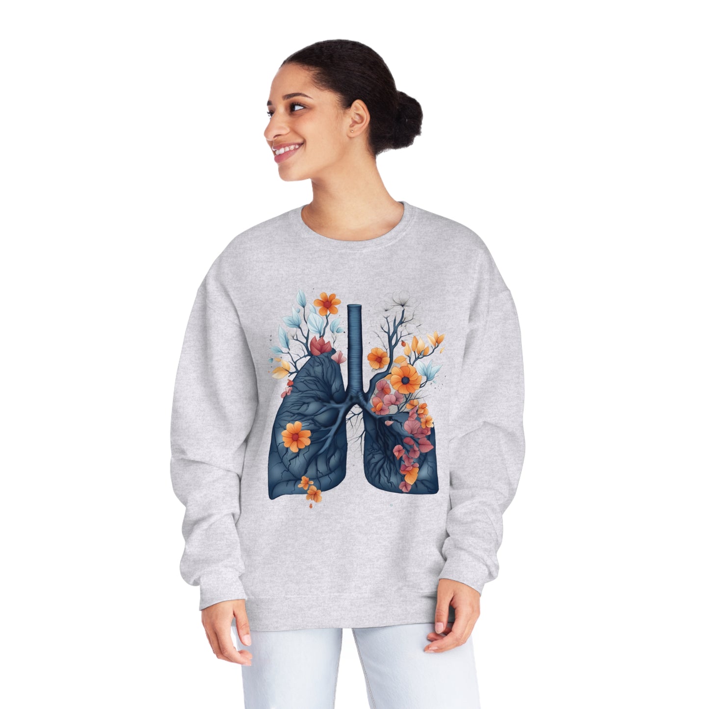 Floral lungs Unisex NuBlend® Crewneck Sweatshirt