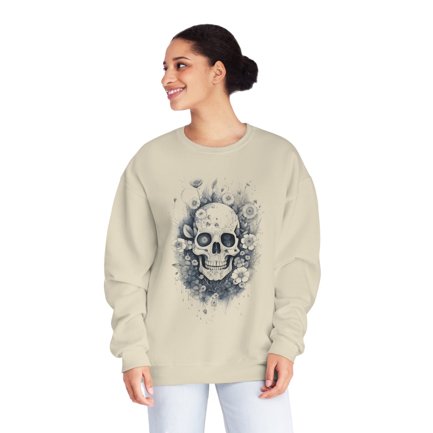 Floral Skull Unisex NuBlend® Crewneck Sweatshirt