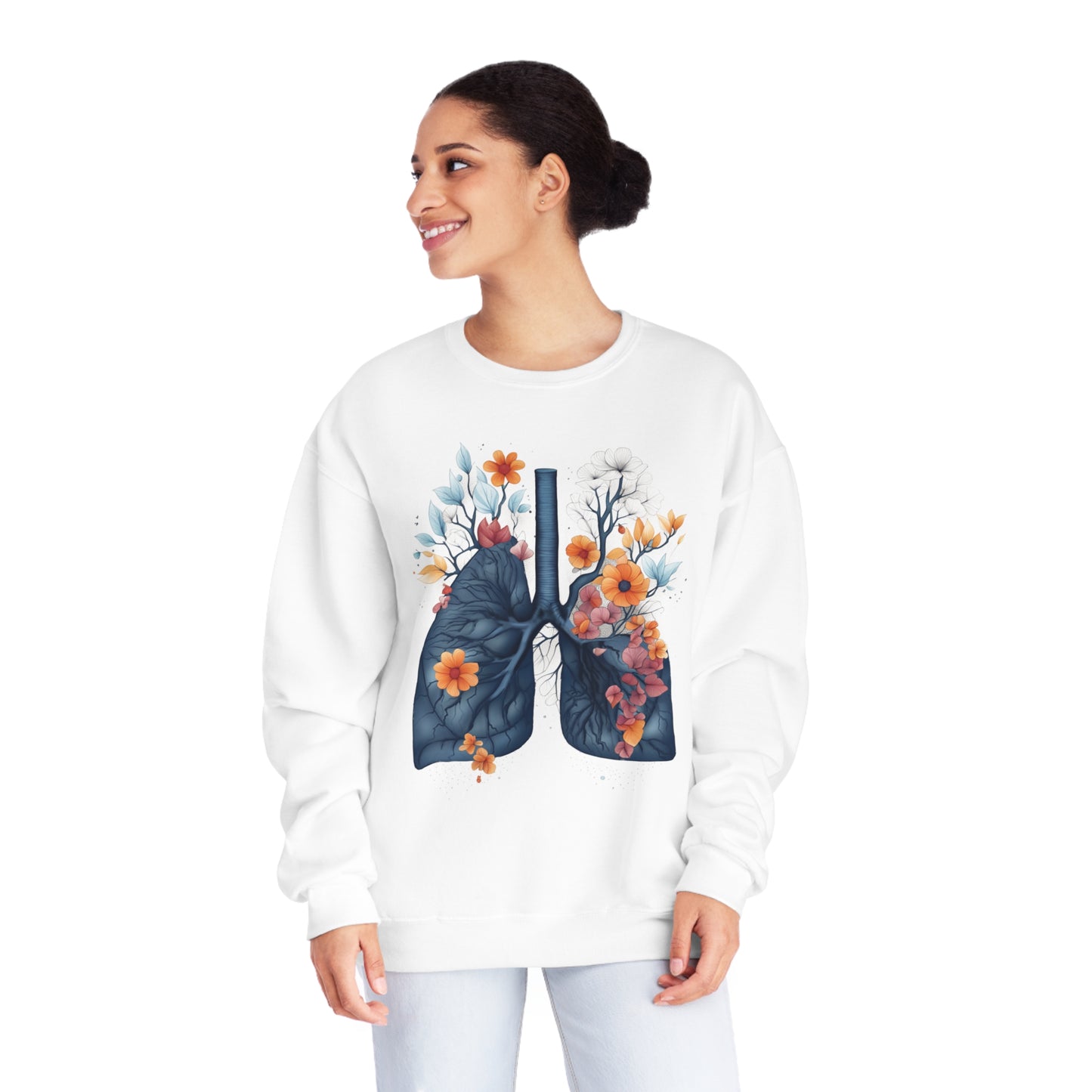 Floral lungs Unisex NuBlend® Crewneck Sweatshirt