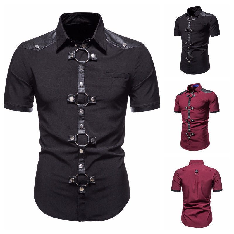 Men's Gothic Style Short-sleeved Shirt
