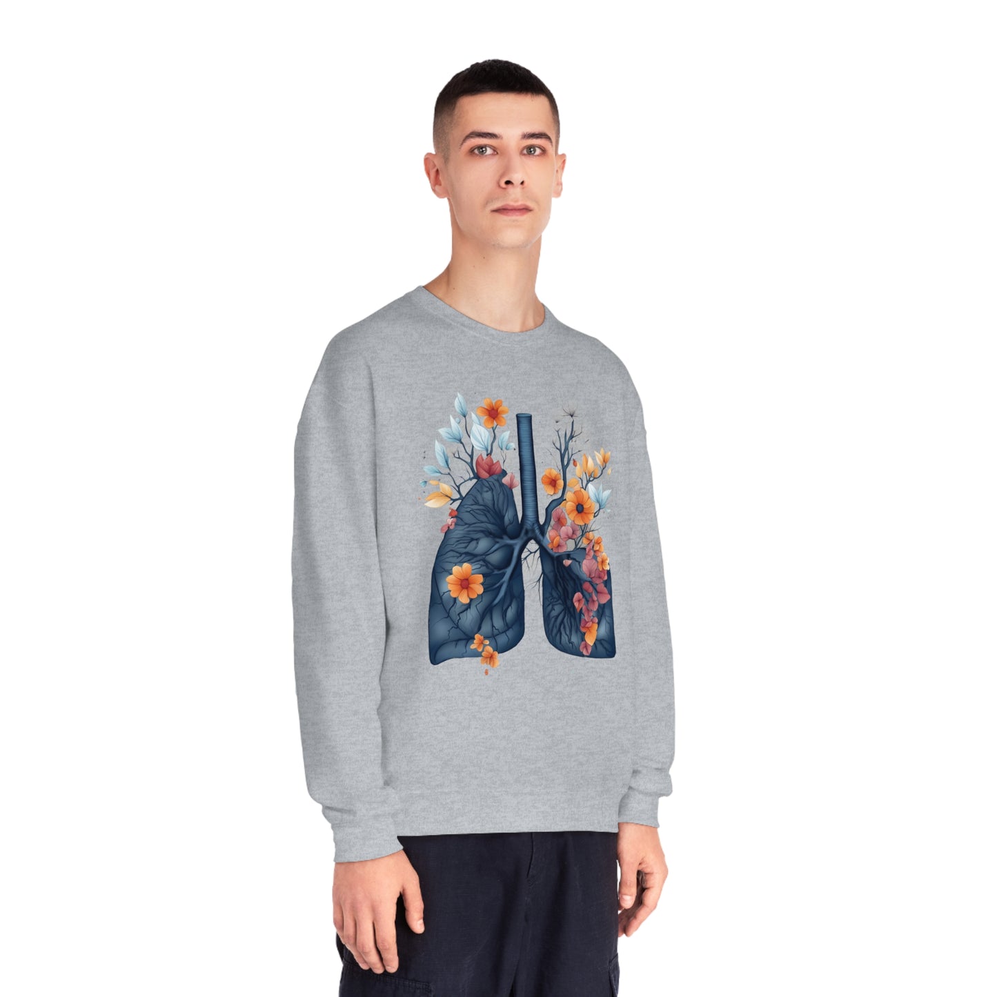 Floral lungs Unisex NuBlend® Crewneck Sweatshirt