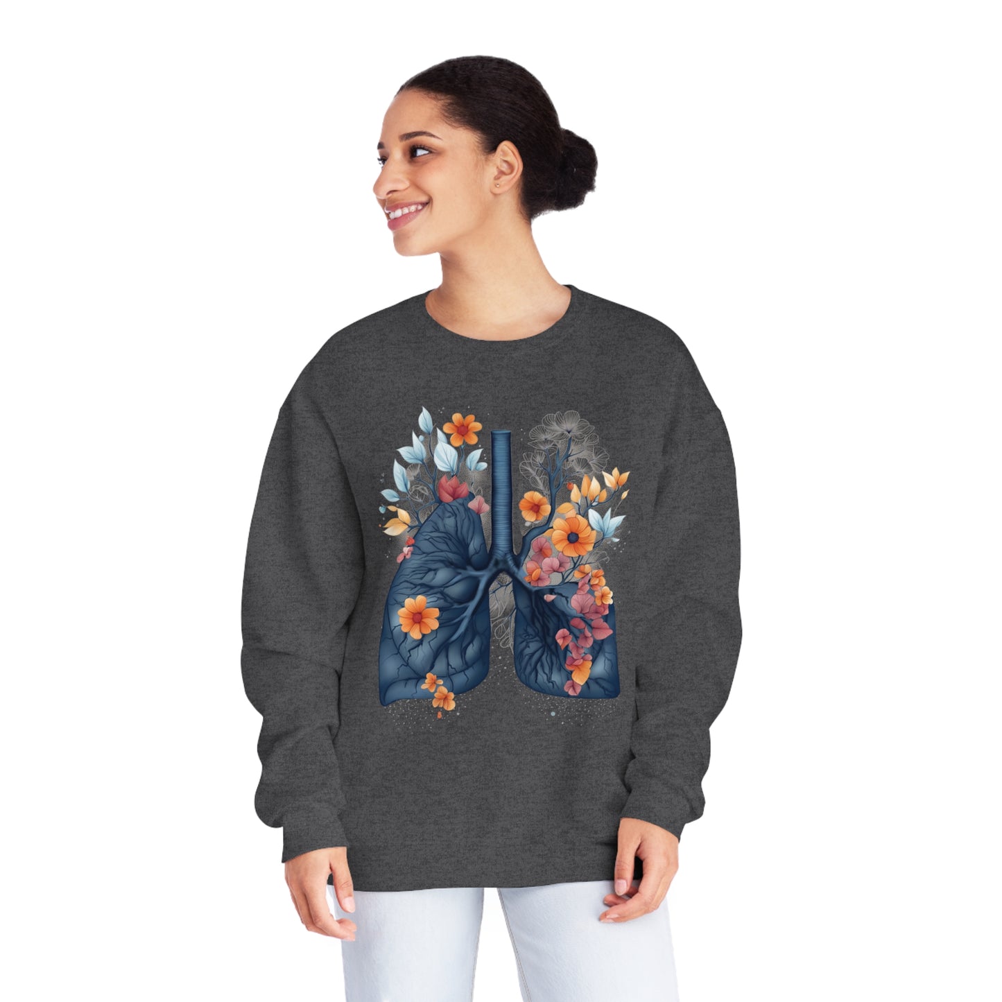 Floral lungs Unisex NuBlend® Crewneck Sweatshirt