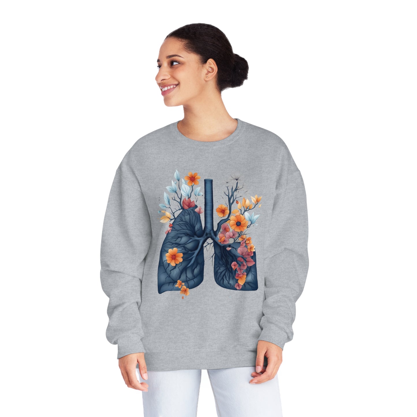 Floral lungs Unisex NuBlend® Crewneck Sweatshirt