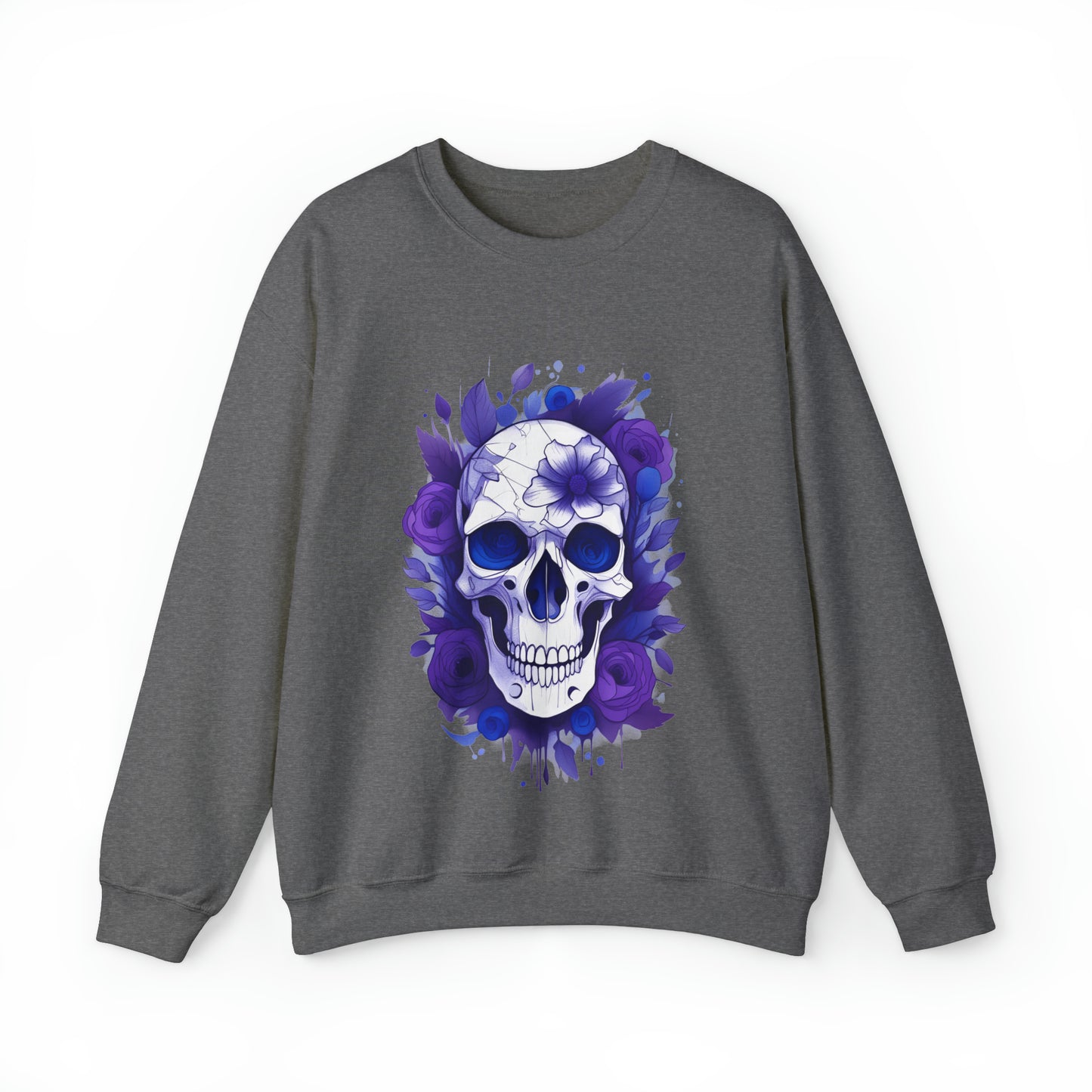 Skull and Flowers Unisex Heavy Blend™ Crewneck Sweatshirt