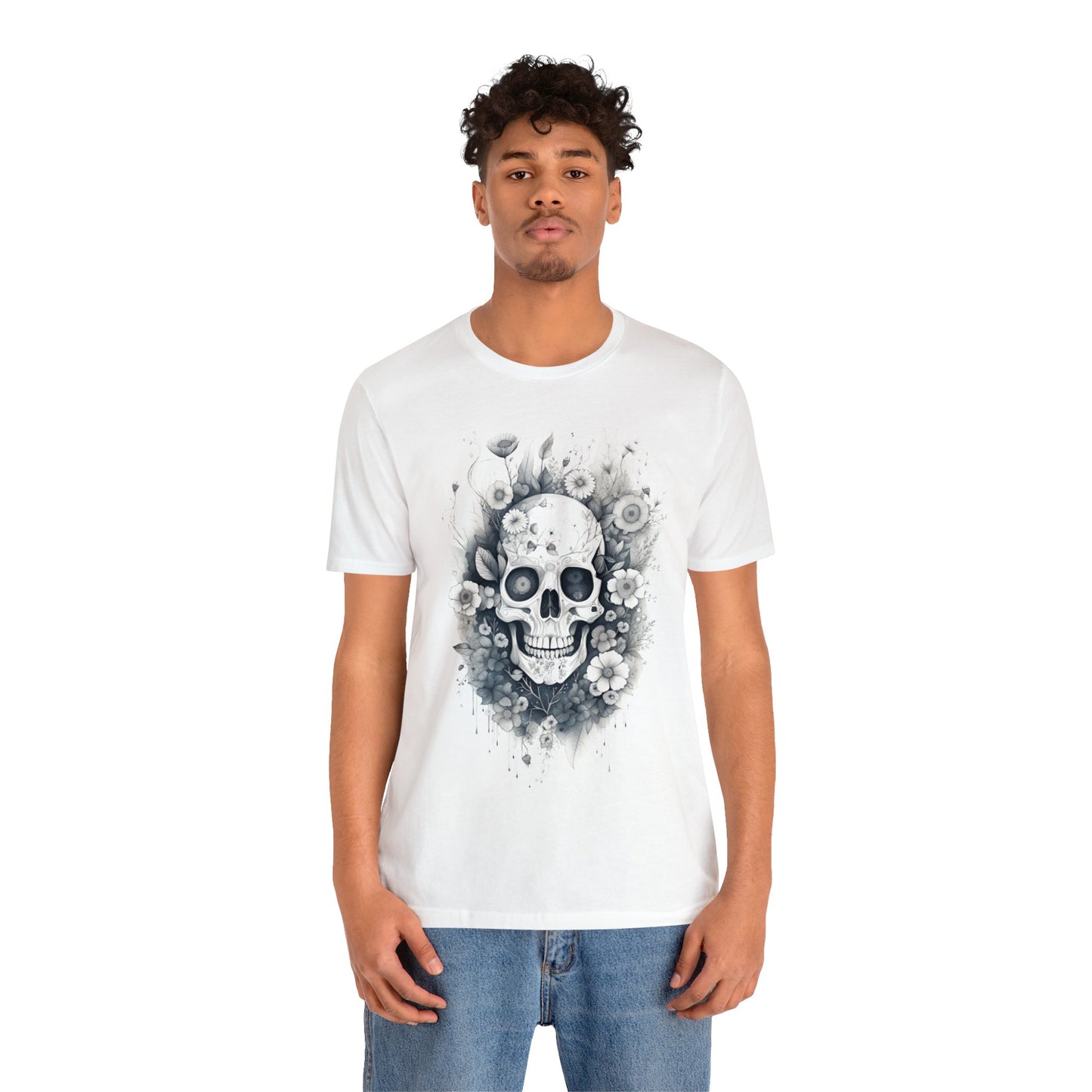 Floral Skull Unisex Jersey Short Sleeve Tee