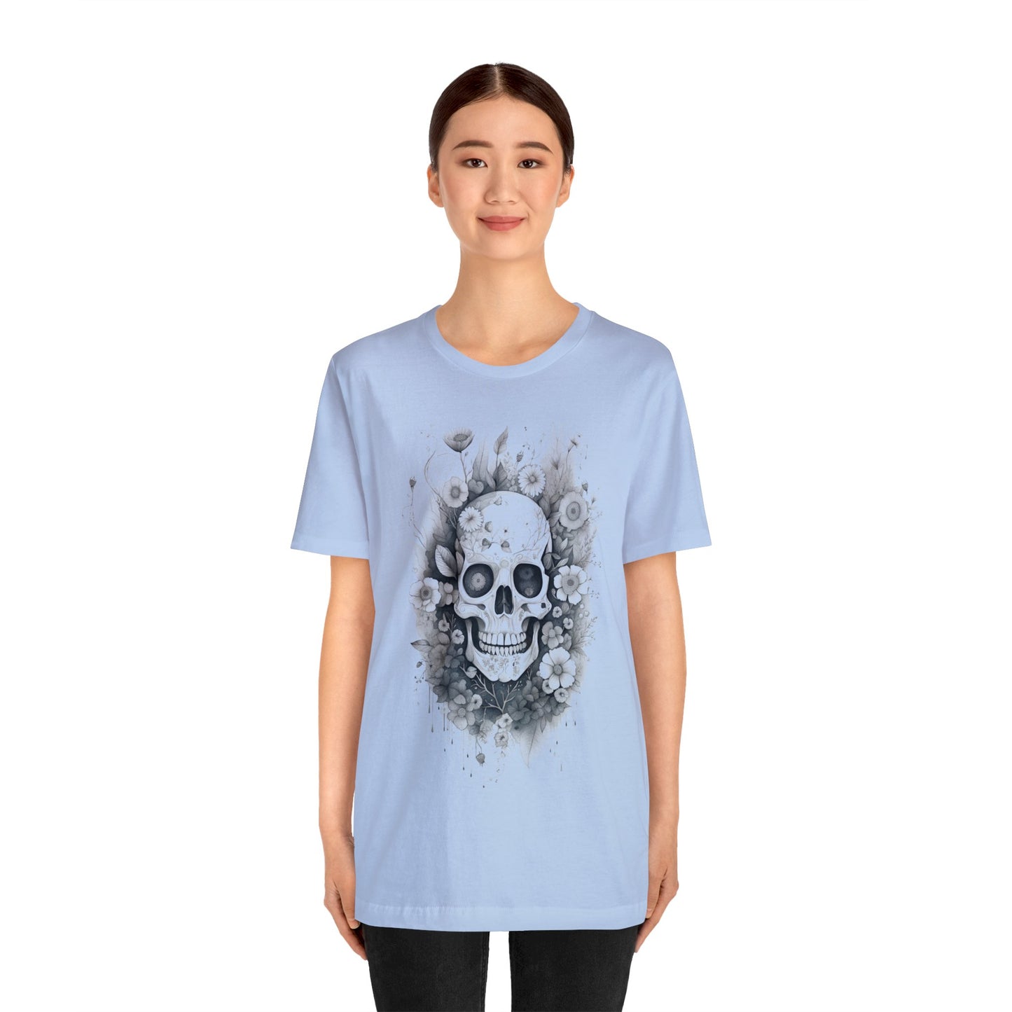 Floral Skull Unisex Jersey Short Sleeve Tee