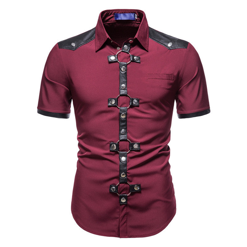 Men's Gothic Style Short-sleeved Shirt