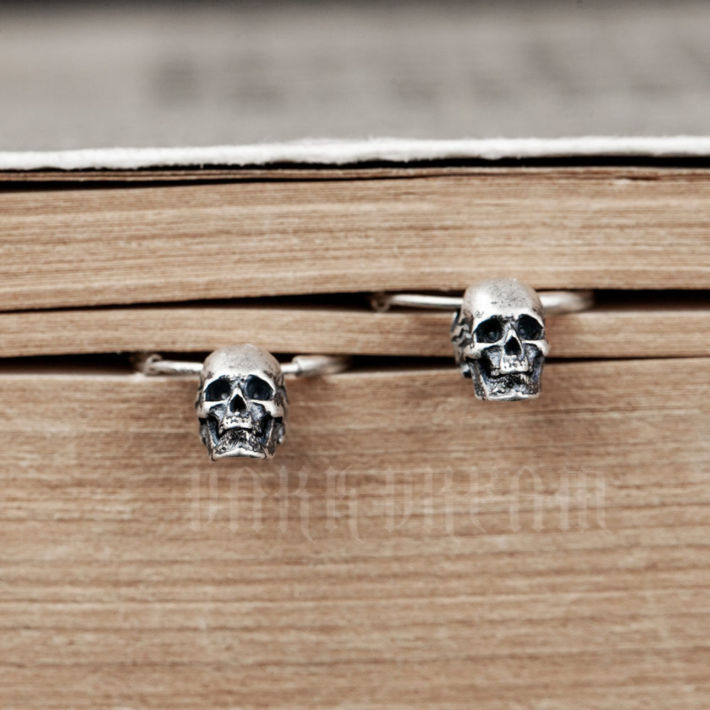 Silver Retro Skull Gothic Series Hypoallergenic Earrings