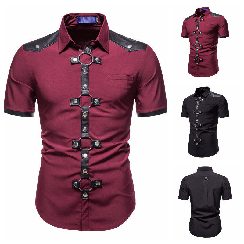 Men's Gothic Style Short-sleeved Shirt