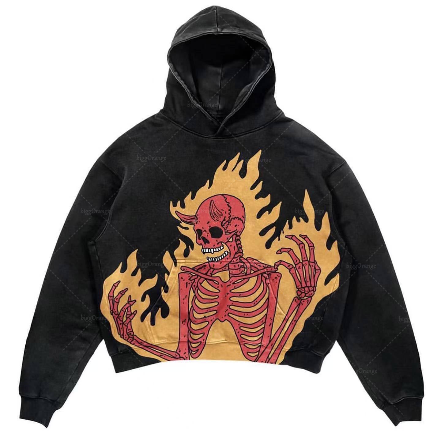 Punk Design Printed Hoodie